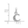 Black Bow Jewelry The Chloe Mini Diamond Accent Initial C Pendant in 14k White Gold - 4 of 4