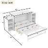 KWPZQEB Murphy Bed, Farmhouse Murphy Cabinet w/ 2 Drawers & Open Shelves, Wooden Cabinet Bed, Hideaway Foldable Platform Bed for Guest Room - 4 of 4