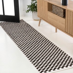 JONATHAN Y Finn High-Low Modern Minimalist Checkered Monotone Indoor/Outdoor Area Rug - 1 of 4