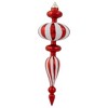 Northlight Shatterproof Commercial Size Finial Christmas Ornaments - 14" - Red and White  - Set of 4 - 4 of 4