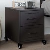 vidaXL Bedside Cabinet Cold-rolled Steel Compact Bedside Cabinet - 2 of 4