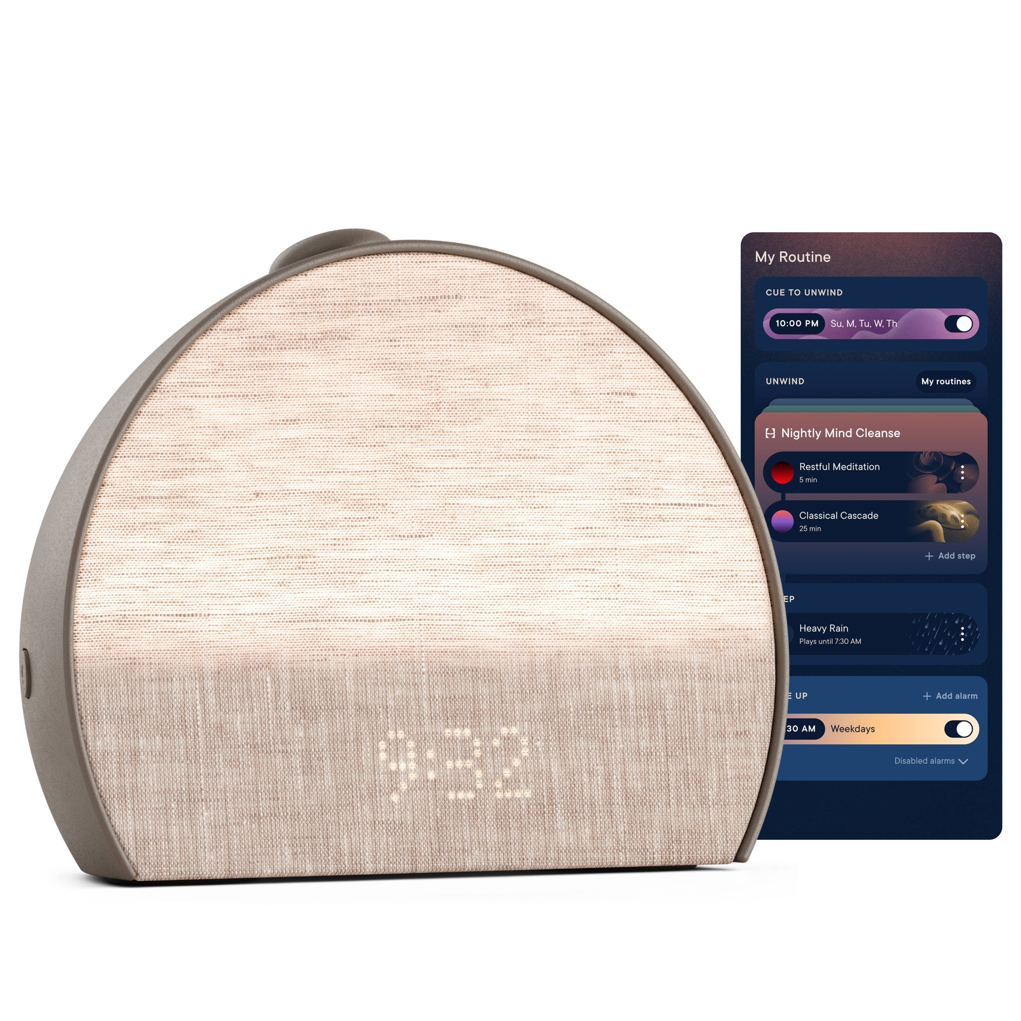 Hatch Restore 3 Sunrise Alarm Clock Sound Machine Smart Light - Cocoa: Nature, White Noise, Ocean, Brown Noise, Night Sounds