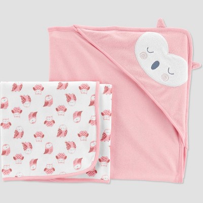 Carter's Just One You® Baby Girls' Owl Bath Towel - Pink