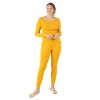 Leveret Matching Family Pajamas – Solid Mustard – 100% Cotton – Customizable for Personalization - 2 of 4
