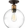 Progress Lighting Hansford 1-Light Flush Mount, Polished Nickel, Clear Shade - 4 of 4