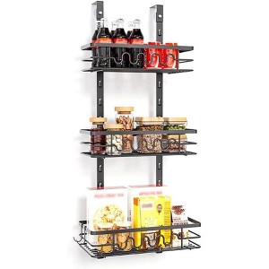 Over The Door Pantry Organizer, Multi-Tier Pantry Organizer Metal Hanging Spice Rack For Pantry Door Pantry Organizer For Kitchen Bathroom - 1 of 4