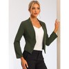 INSPIRE CHIC Women's Collarless Work Office Long Sleeve Cropped Blazers - 2 of 4