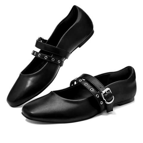 Женские туфли BLISSFUL STEP Ballet Flats Pumps Buckle Mary Jane Dress Shoes for Women 9 Black