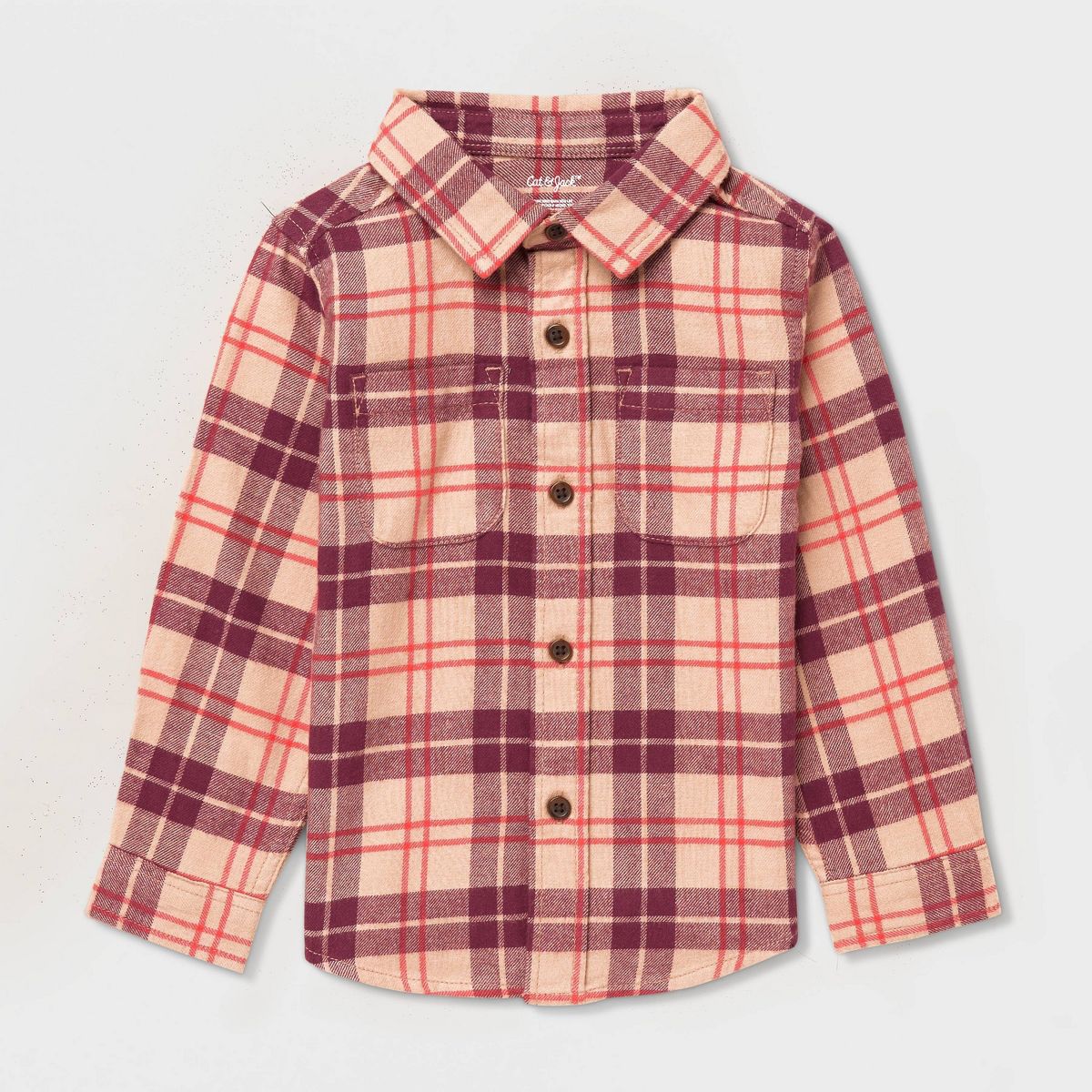 Toddler Boys' Long Sleeve Plaid Button-Down Shirt - Cat & Jack™ - thumbnail 2