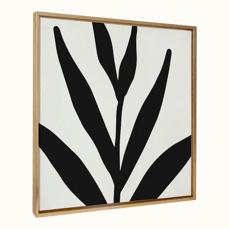 Kate &#38; Laurel All Things Decor 30&#34;x30&#34; Sylvie Modern Botanical Neutral Abstract 1 Framed Wall Art by The Creative Bunch Studio Bright Gold, 1 of 7