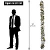 9 Feet Pre-Lit Christmas Garland with Lights,Battery Operated Lighted Outdoor Xmas Garland,silver - 4 of 4