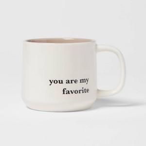 15oz Stoneware You Are My Favorite Mug - Threshold™: Traditional White Coffee Mugs, Dishwasher & Microwave Safe - 1 of 3