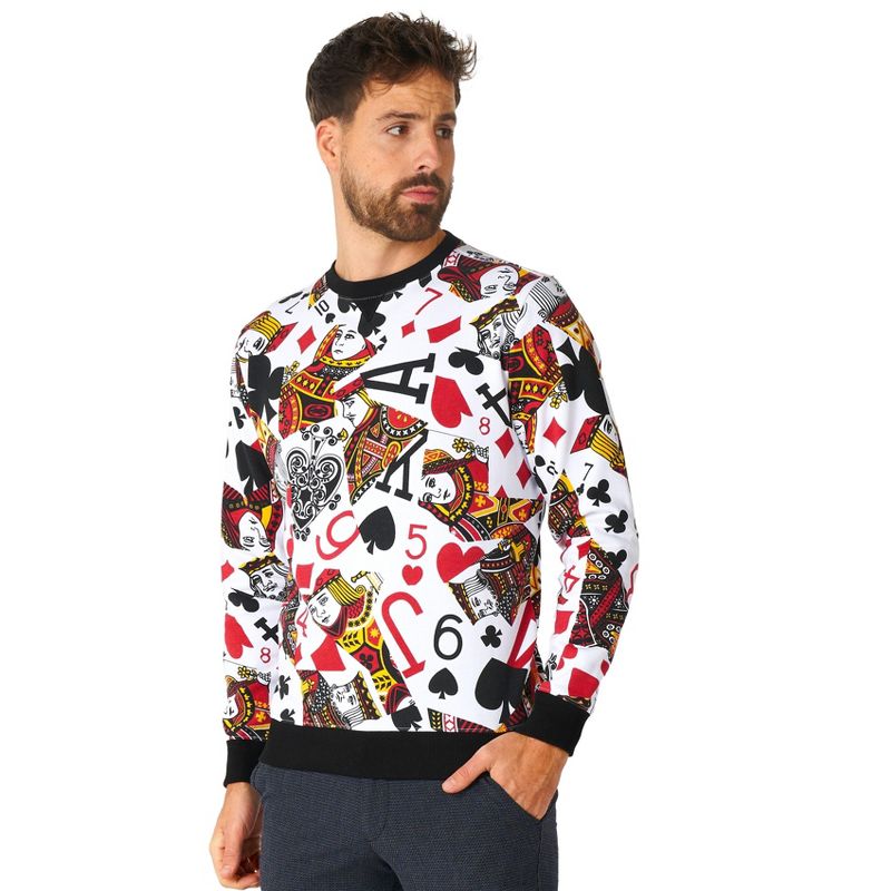 OppoSuits Men's Sweater - King Of Clubs - Multicolor, 1 of 4