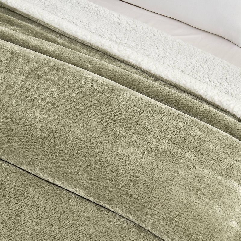 Cozy Solid Plush with Shearling Reverse Bed Blanket - Isla Jade, 4 of 8