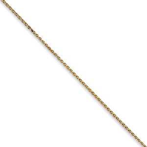 Black Bow Jewelry 0.8mm 14k Yellow Gold Diamond Cut Round Wheat Chain Necklace - 1 of 4