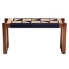bali & pari Jerilyn Two Tone Seagrass and Acacia Wood Accent Bench Navy Blue/Brown/Natural Brown: Bohemian Style, No Assembly Required - 3 of 4