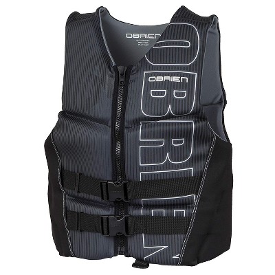 O'Brien Watersports Men's Comfortable Breathable Flex V-Back Lightweight Safety Life Jacket, Black, Size Extra-Large