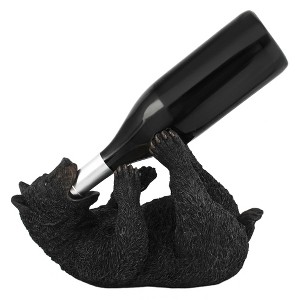 True Frisky Cub Polyresin Wine Bottle Holder - Table Top and Counter Wine Rack, Animal Home Decor, Set of 1, Black, Holds 1 Standard Wine Bottle - 1 of 4