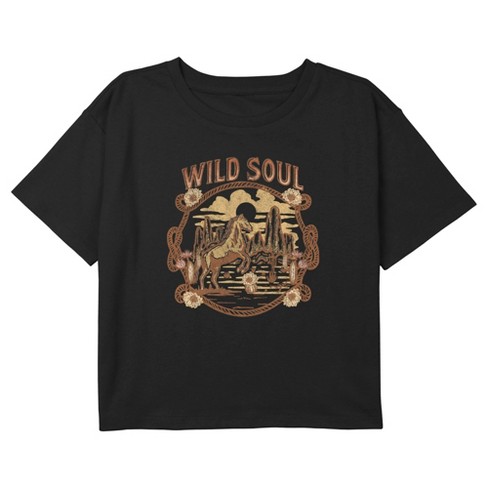 Girl's Lost Gods Wild Soul Horse Crop Top T-Shirt - image 1 of 3