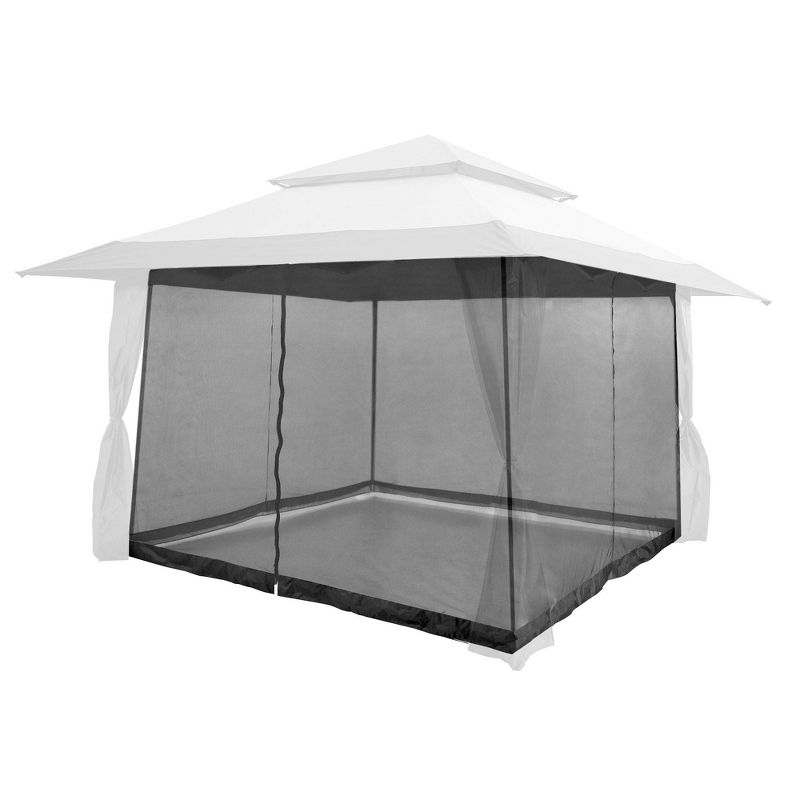 Z-Shade 10' x 10' Screenroom Shade Protectant Attachment for 13' x 13' Outdoor Shelter Tent Gazebos, Accessory Only, Black, 2 of 7
