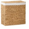 Solhome Ludmila Water Hyacinth Woven Rectangular 2-section Laundry Hamper - 2 of 4