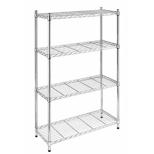 4-Tire Steel Rack Metal Shelf Adjustable Unit Garage Kitchen Storage,Chrome - 1 of 4