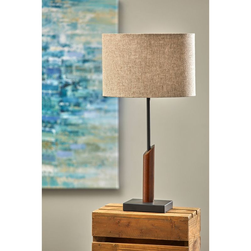 Ethan Table Lamp Black/Walnut - Adesso, 3 of 8