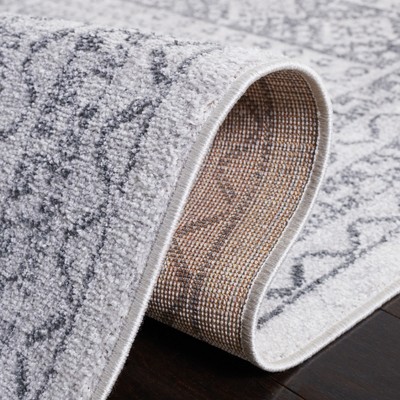 Modern Abstract Gray Square Synthetic Area Rug - 6'7" Easy Care