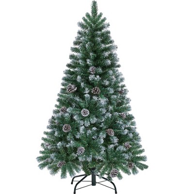 Yaheetech 4.5Ft/6Ft/7.5Ft Pre-decorated Frosted Artificial Christmas Tree