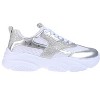 bebe Women's Fashion Platform Lace-Up Shoes - Chunky Sneakers with Mesh & Rhinestone Accents - 2 of 4