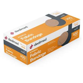 Dealmed Fabric Oval Adhesive Bandages with Non-Stick Pad, Latex Free Wound Care