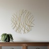 HomeRoots 24" X 24" Gold Metal Circle Abstract Hanging Dimensional Sculpture - 2 of 4