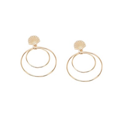SOHI Women's Gold Circular Drop Earrings