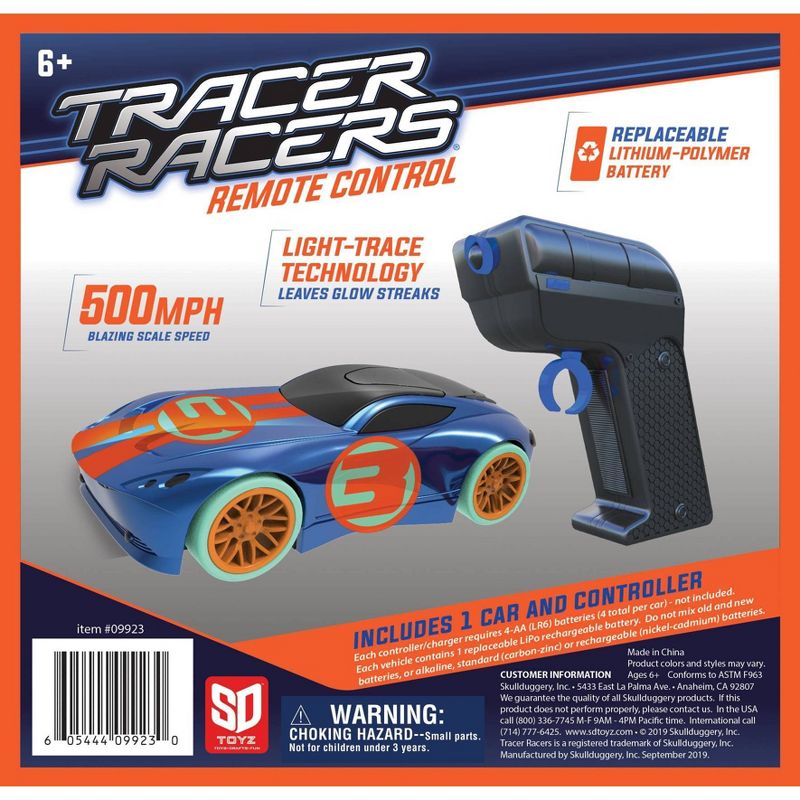 SKULLDUGGERY Tracer Racer RC Car and Controller - Blue, 1 of 6