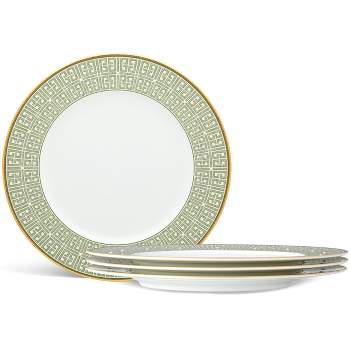 Noritake Infinity Green Gold Gold Set of 4 Dinner Plates