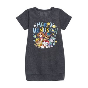 - Paw Patrol - Happy Hanukkah Graphic Short Sleeve Fleece Dress - 1 of 4