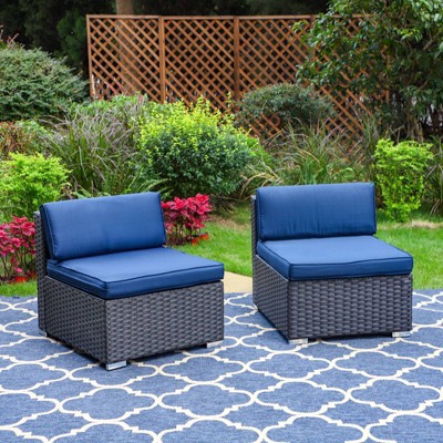 2pk Outdoor Sectional Chairs with Cushions - Captiva Designs
