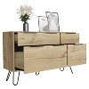 Kumasinova 4-Drawer Dresser with 2 Columns,Wooden Chest of Drawers with Hairpin Legs,Modern Storage Dresser,Bedroom & Entryway Furniture,1 Piece,Beige - 4 of 4