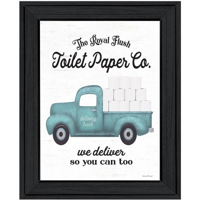 HomeRoots Toilet Paper Co Black Framed Print Bathroom Wall Art