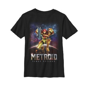 Boy's Nintendo Metroid Samus Returns Cover Art T-Shirt - 1 of 4