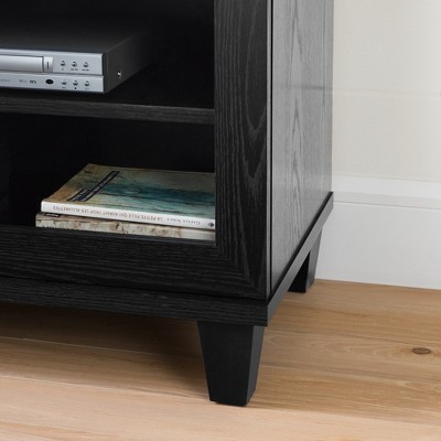 Adrian Black Oak TV Stand with Cabinet for 75'' TVs