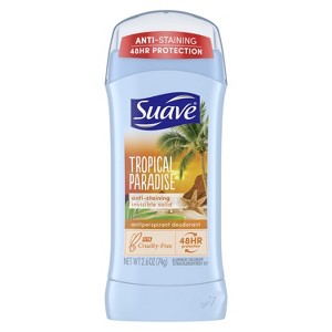 Suave Deodorant Antiperspirant Stick Tropical Paradise 48-hour Odor and Wetness Protection Deodorant for Women 2.6 oz - 1 of 4