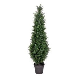 Fake Tree Natural 48 inch Artificial Arborvitae Tree in Dark Green Round Pot NEW 