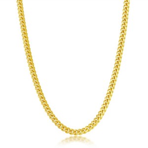 Links of Italy Sterling Silver, 4mm 'Solid' Miami Cuban Chain  - Available Sizes: 18  , 20  , 22  , 24  Inches - 1 of 3