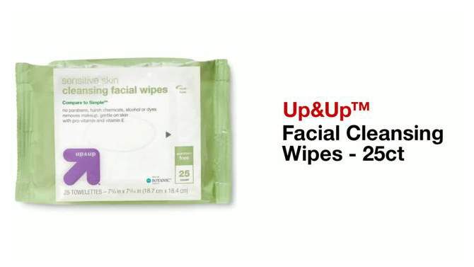 Facial Cleansing Wipes - Unscented - 25ct - up &#38; up&#8482;, 2 of 7, play video
