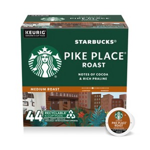 Starbucks Medium Roast K-Cup Coffee Pods Pike Place Roast for Keurig Brewers - 1 of 4