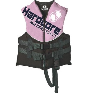 Hardcore Coast Guard type III PFD for youth child teen adult; Life vest flotation device; life jacket paddle vest - 1 of 4