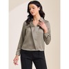 INSPIRE CHIC Women's Satin Collar V Neck Long Sleeve Office Dressy Blouse - 3 of 4