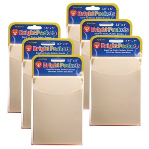 Hygloss® Library Pockets, 3.5" x 4.5", Non-Adhesive, Manila, 40 Per Pack, 6 Packs - 1 of 2