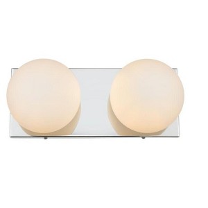 Elegant Lighting Jaylin 2 light Chrome and frosted white Bath Sconce - 1 of 4